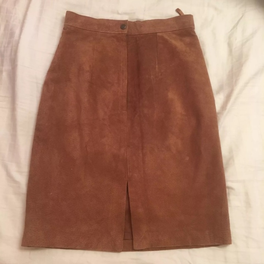 Express Genuine Leather suede pencil skirt